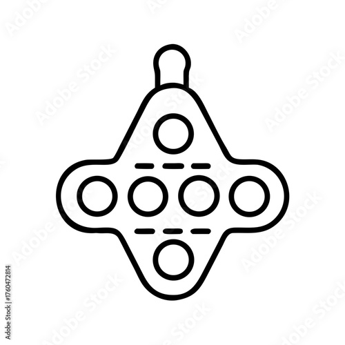 Line art illustration of a simple game spinner on white background  
