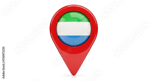 Free Download 3d Sierra Leone Flag Map Pin Icon on White Background - GFXLoad