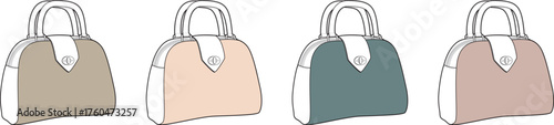 Stylish handbag collection showcasing color variations, perfect for fashion and design projects