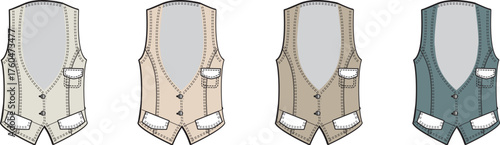 Collection of Vest Designs A Stylish Selection in Various Colors for Fashion and Apparel