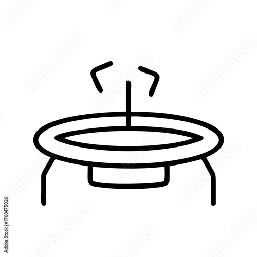 Simple line drawing of a trampoline with bouncing springs  