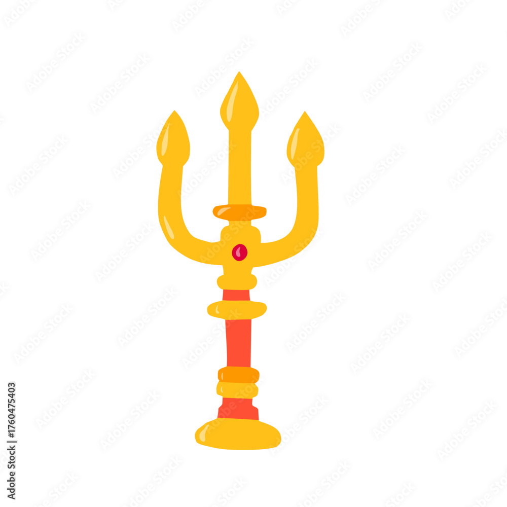 Obraz premium Trishul Trident in Flat Vector Style for Hindu Festival Illustration