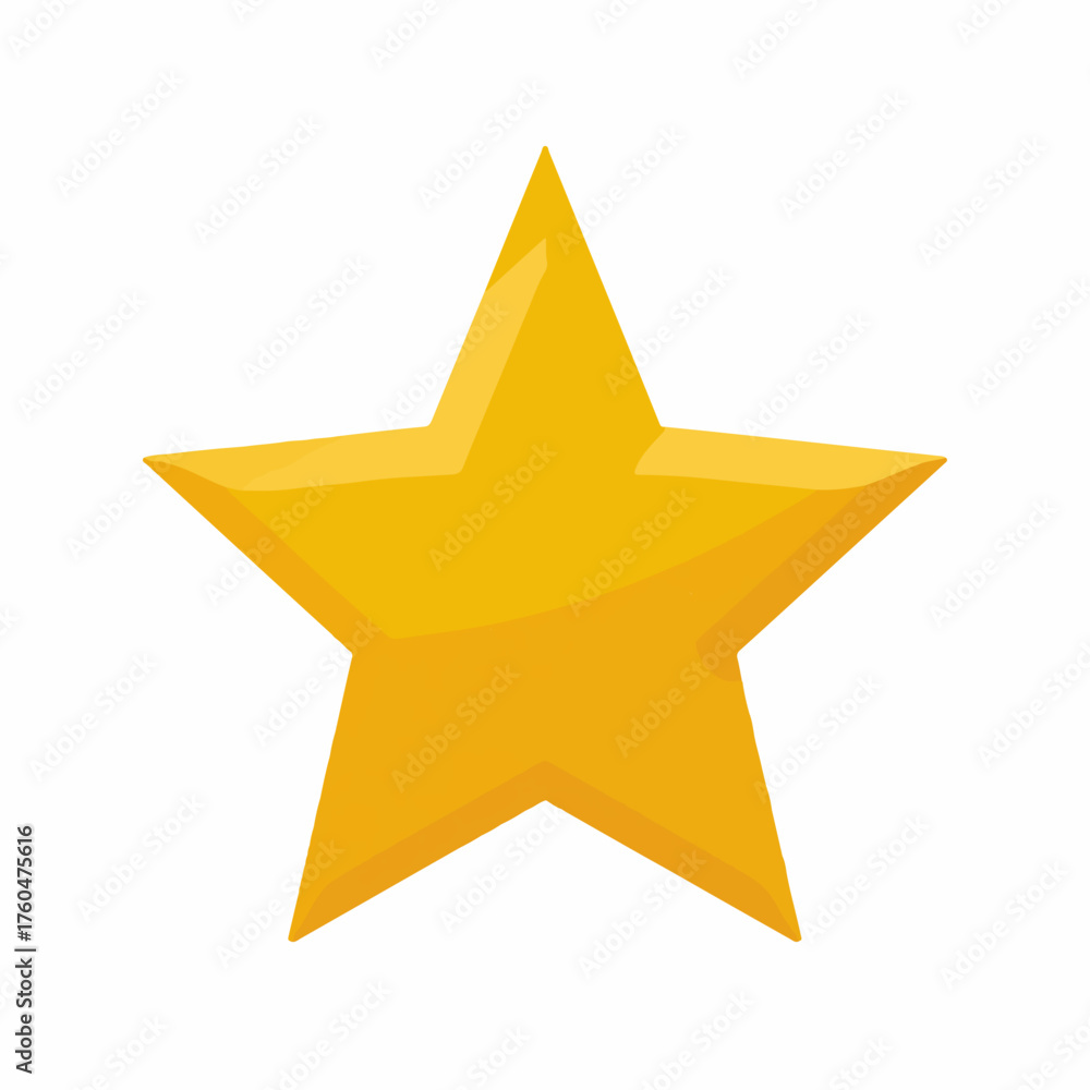Obraz premium Sleek Star Icon Without Shadows
