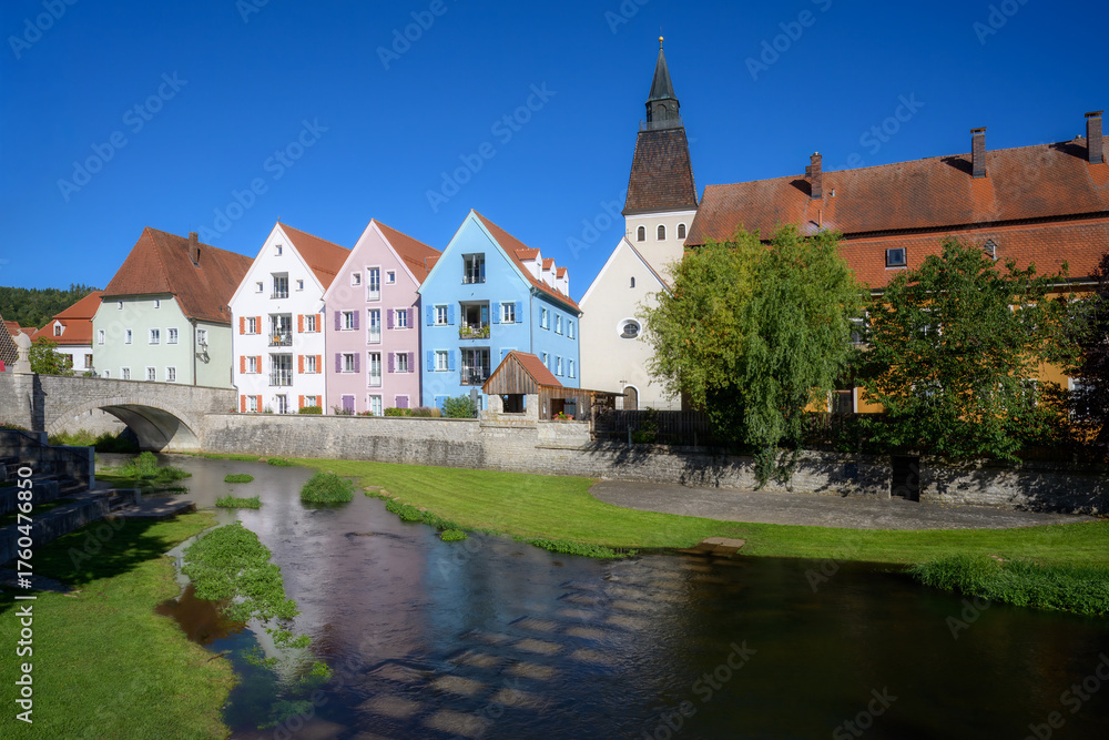 Naklejka premium Park at the historic city of Berching