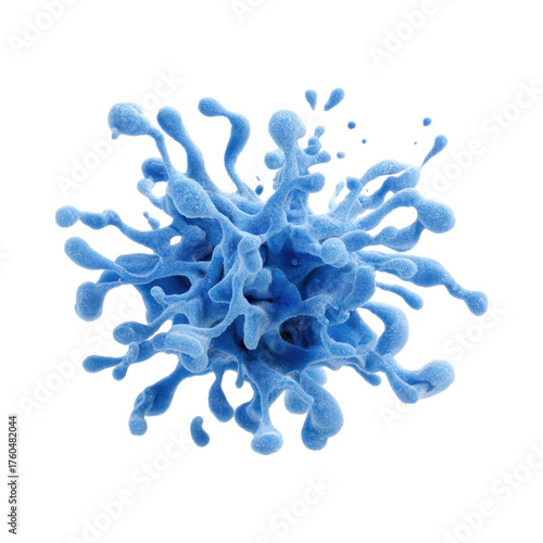 Plush splash shape isolated on white background. 3d design element.