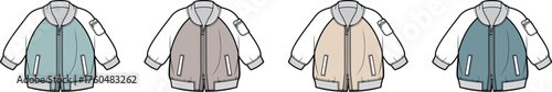 Diverse Collection of Varsity Jackets in Pastel Colors
