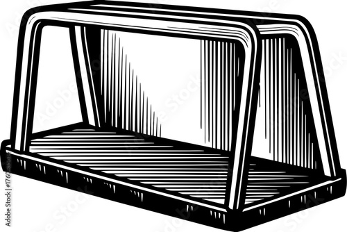 Soccer Goal Silhouette: A minimalist graphic of a soccer goal, capturing the essence of the game and evoking the thrill of competition.