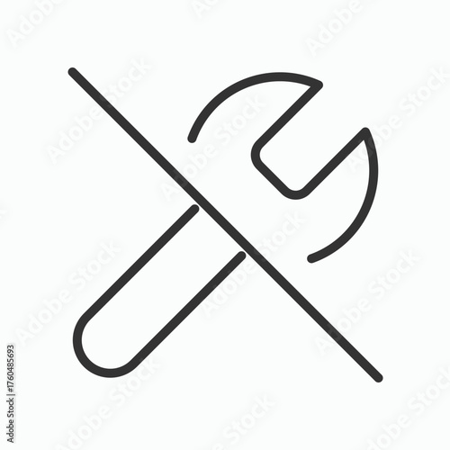 Wrench and Forbidden Diagonal Line Icon