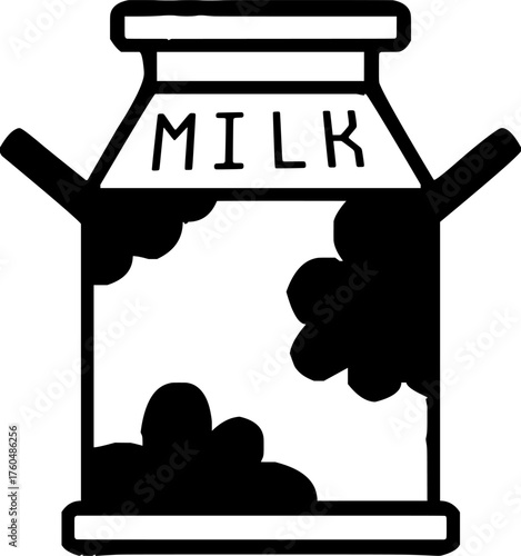 Silhouette milk can vector illustration