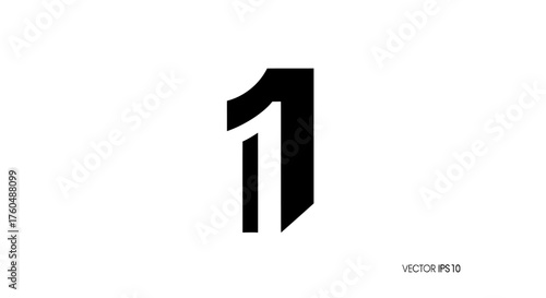 Free Download Bold number one graphic illustration against a white background for digital design projects - GFXLoad