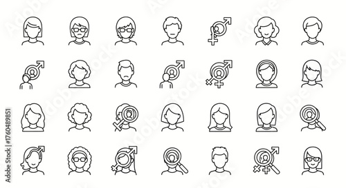 Icon set for design material and graphic resource UI and UX such as travelling, music, business etc.