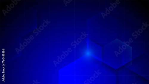 Abstract technology digital hi tech concept with hexagonal on a blue background