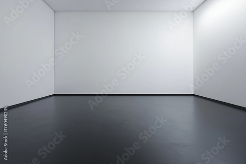 Photo blank white empty room contemporary gallery. Modern open space expo. Horizontal mockup of white gallery. 3d Render
