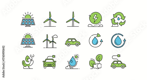 Icon set for design material and graphic resource UI and UX such as travelling, music, business etc.