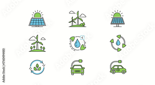 Icon set for design material and graphic resource UI and UX such as travelling, music, business etc.