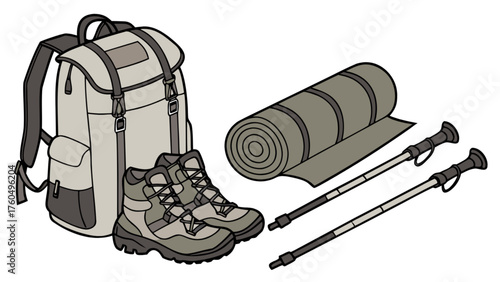 hiking boots vector illustration
