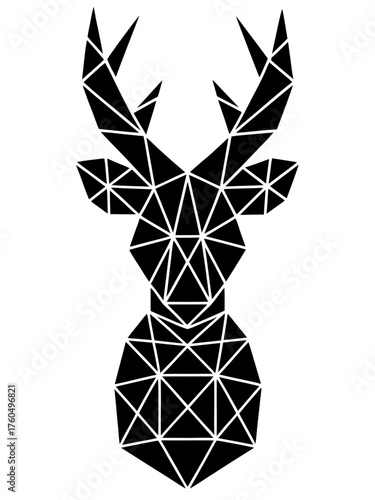 Geometric reindeer silhouette christmas star vector illustration scalable icon for festive design