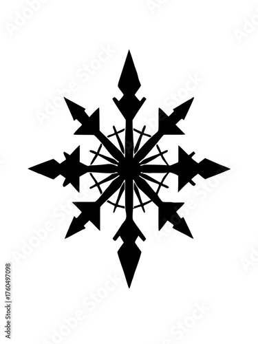 Elegant silhouette combining snowflake and star clean vector illustration for winter designs