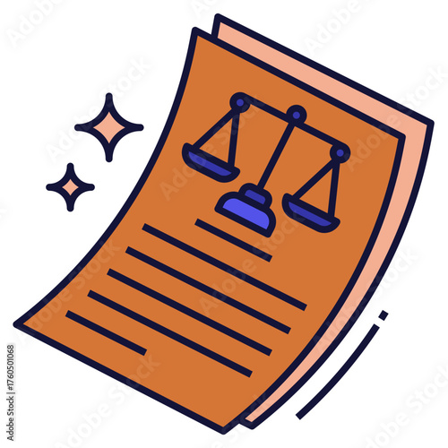 Legal Documents Icon Filled Outline Style