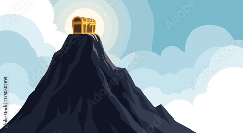 The adventure and excitement of finding treasure with this mountain top chest, perfect for inspiring imagination and creative storytelling projects
