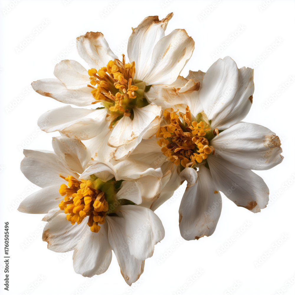 Naklejka premium small bullet wood flowers on white background