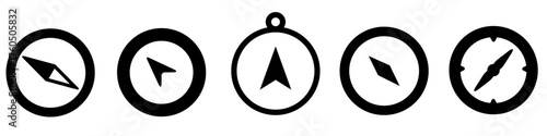 Compass icon vector set.  adventure illustration sign collection. Hike symbol or logo.