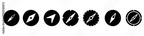 Compass icon vector set.  adventure illustration sign collection. Hike symbol or logo.