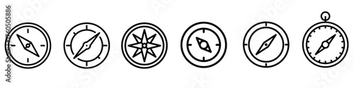Compass icon vector set.  adventure illustration sign collection. Hike symbol or logo.