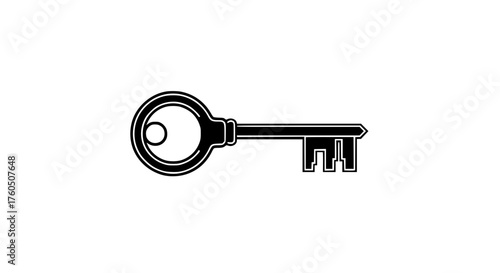 Unlock your creative potential with this simple yet elegant key illustration, perfect for security concepts, access management, and symbolic designs, crafted from scalable vector art