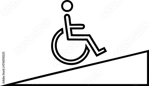 Symbol for Wheelchair Accessible Ramp Indicating Access for People with Disabilities