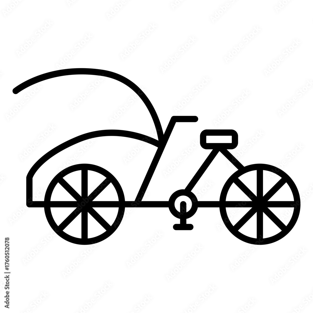 Fototapeta premium Outline Indonesian Traditional Taxi