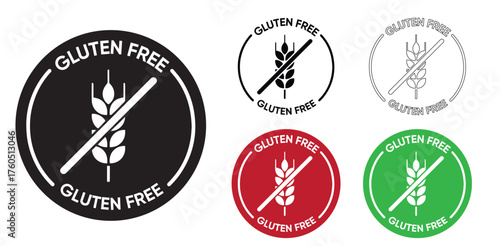 Gluten Free Label – Allergen-Safe Packaging Icon for Healthy Food Products. Great for organic, vegan, and clean ingredient brands.