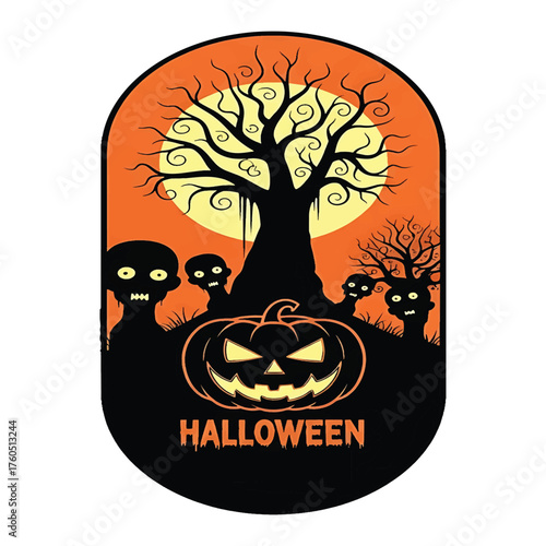 Pumpkins and Ghost Fleeting Ghost Pumpkins Vector Art for Halloween Design