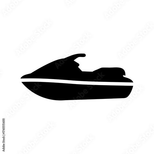 Jet ski silhouette with sleek design, water sports and recreation emphasis
