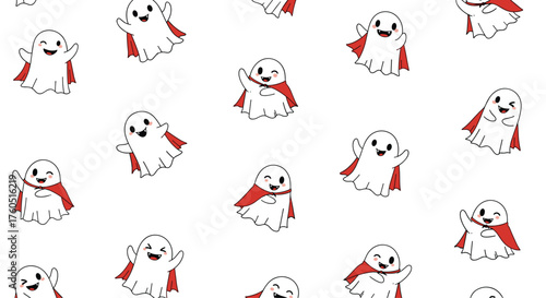 Cute little ghosts wearing capes for Halloween.