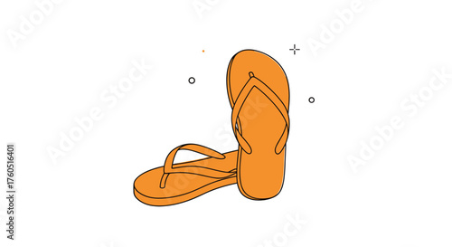 Simple orange flip flops for everyday comfort and beach outings.