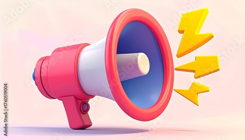 Announce your message with impact using this vibrant megaphone illustration, ready to amplify your brand and grab attention with its dynamic energy