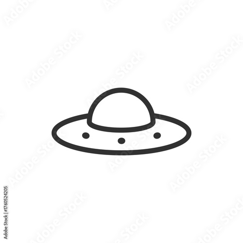 UFO, linear icon. Alien spaceship or science fiction concept. Line with editable stroke.