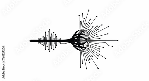 Abstract branching network of digital connections symbolizing data flow and growth