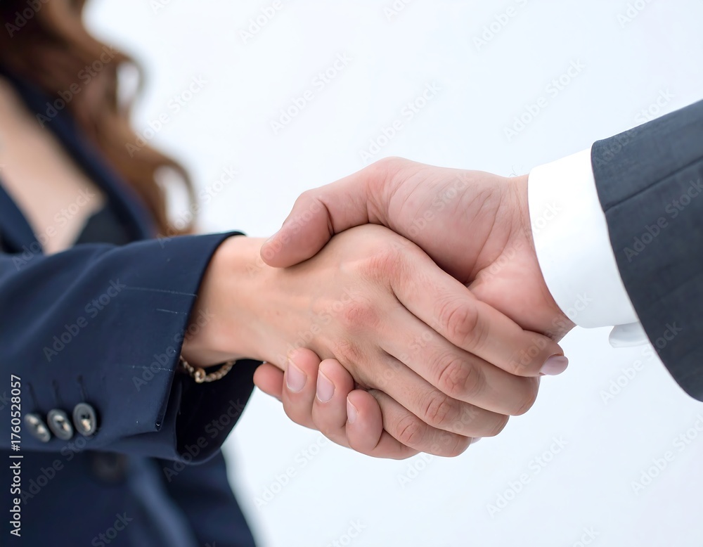 Obraz premium Seal the deal with a professional handshake between partners, showcasing trust and collaboration in business negotiations, symbolizing success and growth