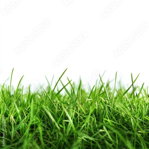 Close-up of vibrant green grass against white background (11)