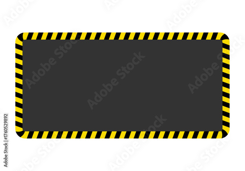 Cartel de advertencia o aviso con marco amarillo y negro