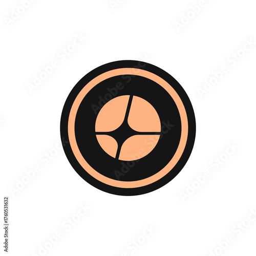 ASTER coin flat design icon logo
