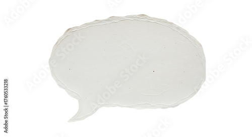 Torn paper speech bubble isolated on transparent background