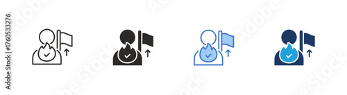 Courage icon multiple style collection