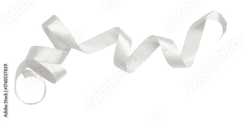 White curled satin ribbon i...