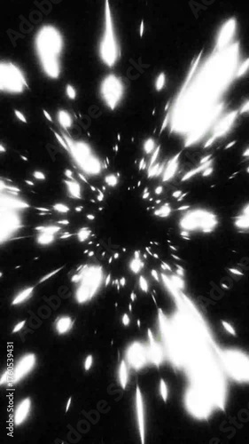Abstract background depicting a futuristic warp speed tunnel. Dynamic light streaks create a sense of rapid cosmic travel, ideal for sci-fi and technology visuals 4K Motion Animations