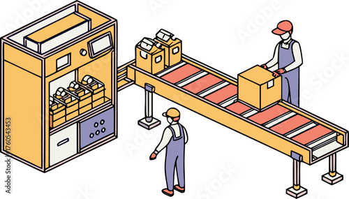 Industrial worker using heavy machinery under supervision of safety inspector at steel plant. Risky job, safety inspection concept isometric illustration.