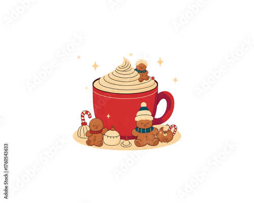 Gingerbread and Cocoa A Warm Holiday Scene of Treats and Celebration