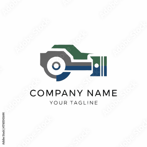 Abstract Automotive Engine Component Logo Design for Engineering Company.